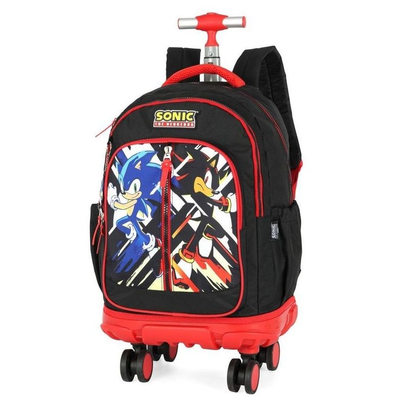 Mochila De Rodinha E Alca Sonic Desafio Preto Luxcel - Ri Happy