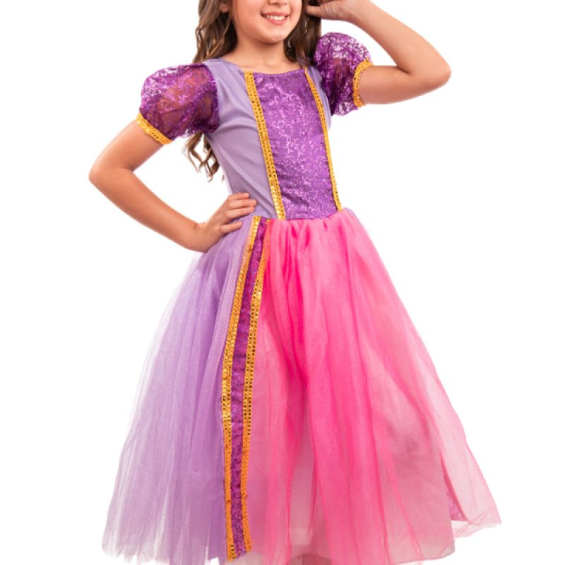 Fantasia Infantil Princesa Rapunzel PBKIDS Brinquedos