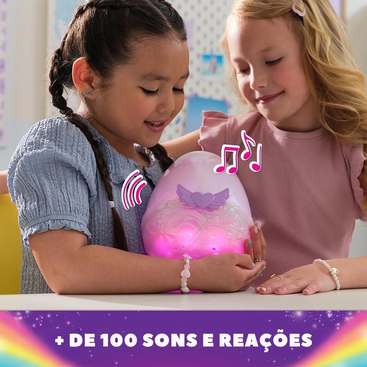 Hatchimals Alive Ovo Misterioso Interativo Pufficórnio Rosa ou