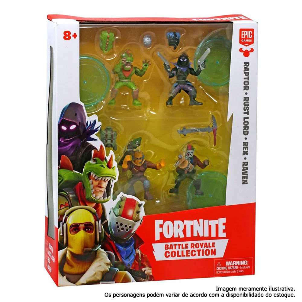 Mini Figuras 15 Cm com Acessórios - Fortnite - 4 Personagens Surpresa - Fun