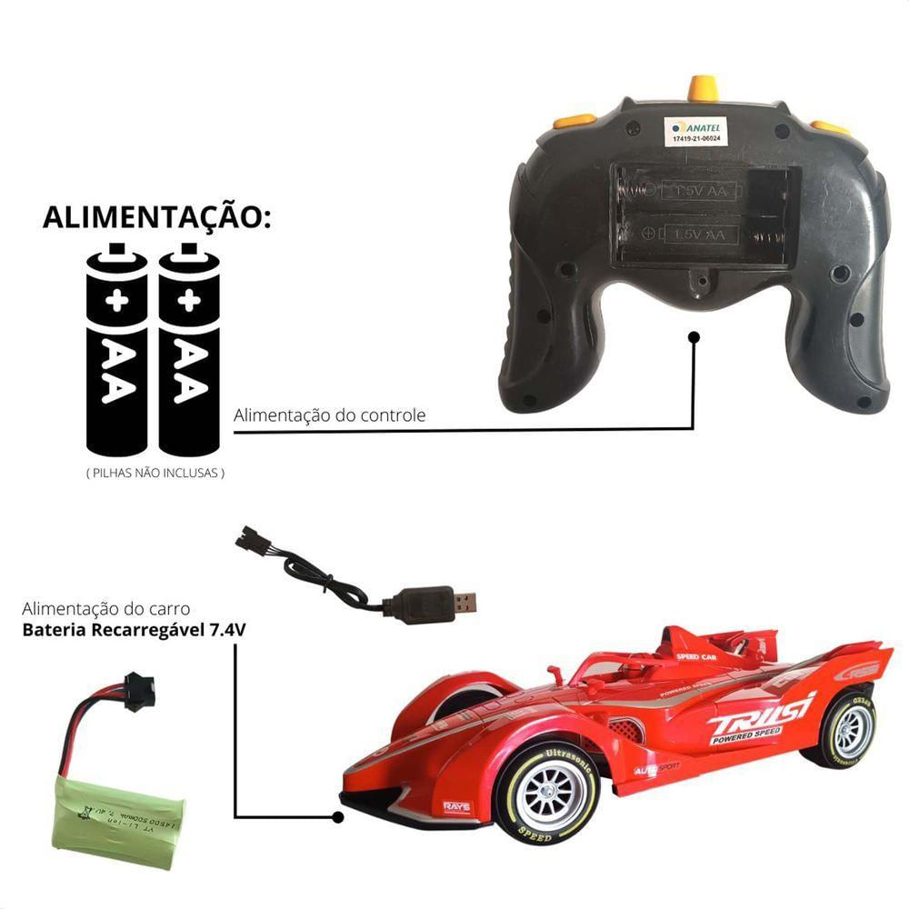 Carrinho De Controle Remoto Solta Fumaça Com 7 Funções Com Luzes