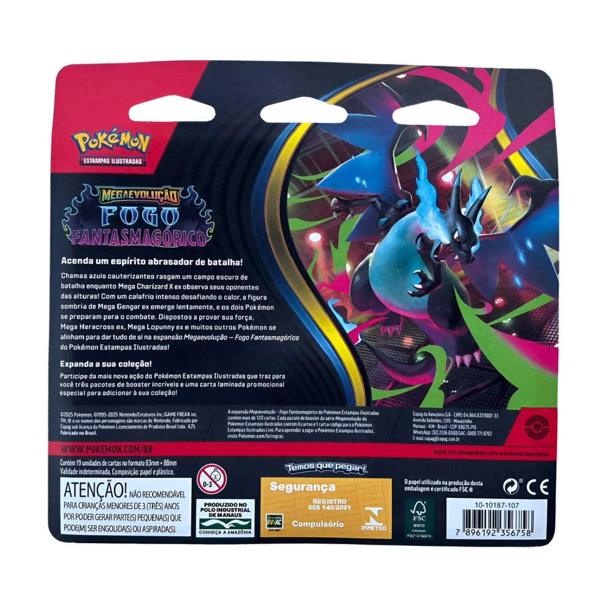 ポケットモンスター
タウンマップ　×8冊 Blister Triplo Pokémon Megaevolução Fogo Fantasmagórico Português