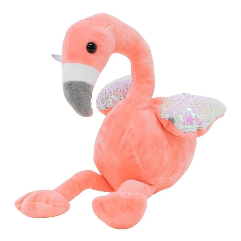 Flamingo Rosa Asas Lantejoulas 18cm - Pelúcia - Ri Happy