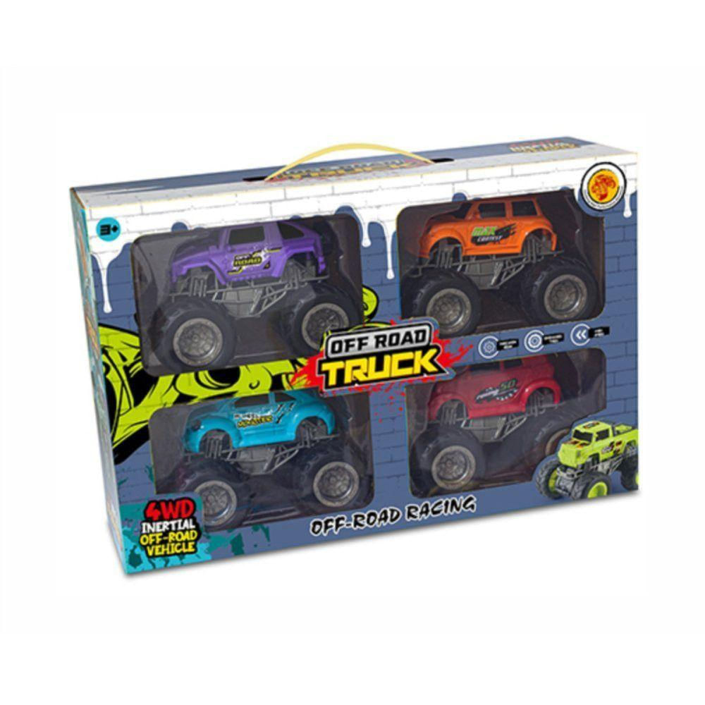 Maleta Kit 4 Carrinhos Monster Truck - Ri Happy