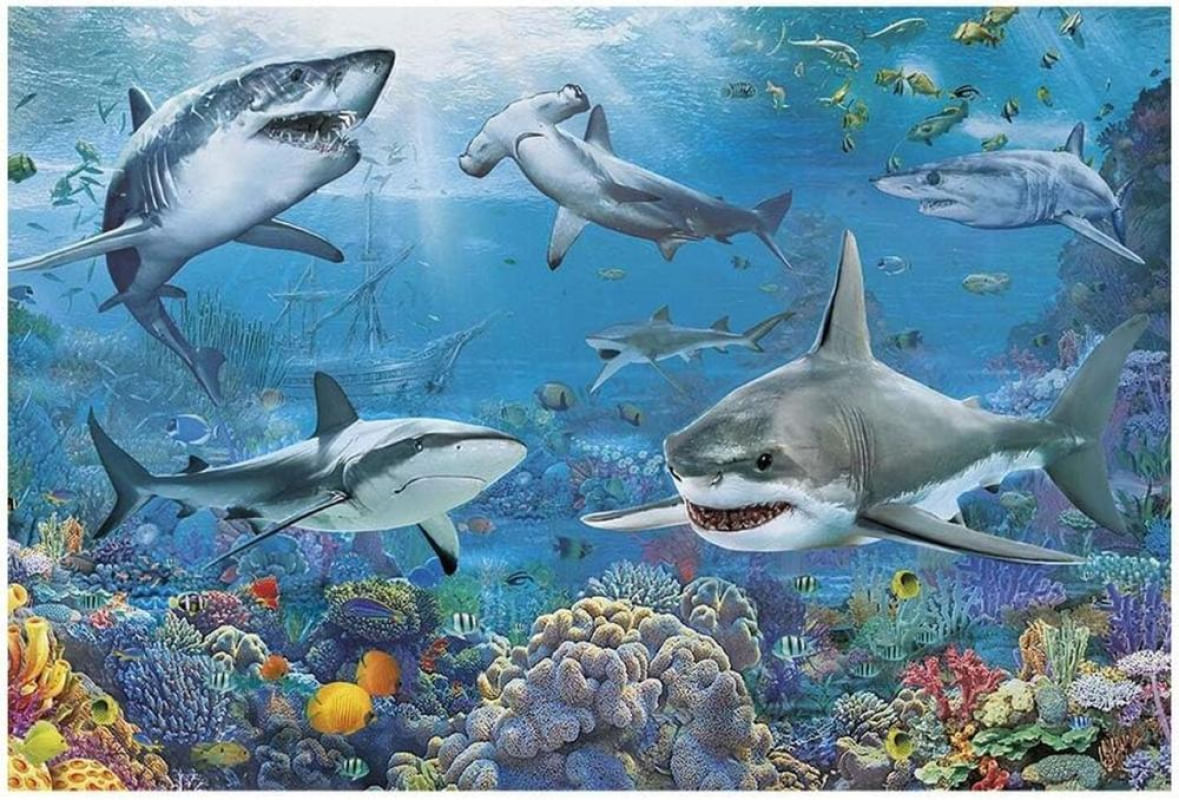 Quebra Cabeça 150 Peças Tubarões - Grow 03926 - Ri Happy