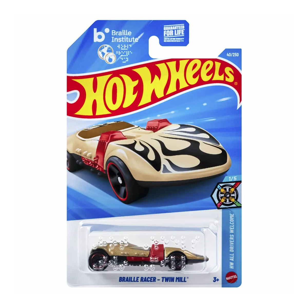 Carrinho Hot Wheels Braille Racer Twin Mill 2026 Lote B JJJ11 1/5