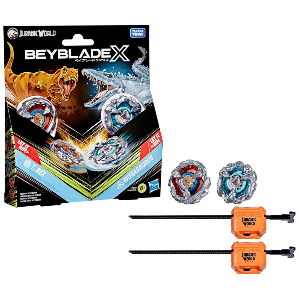 【Acquisto di impulsi! 】GYAKUSOU Beyblade X Jurassic World T. Rex vs Mosasaurus Multipack conjunto