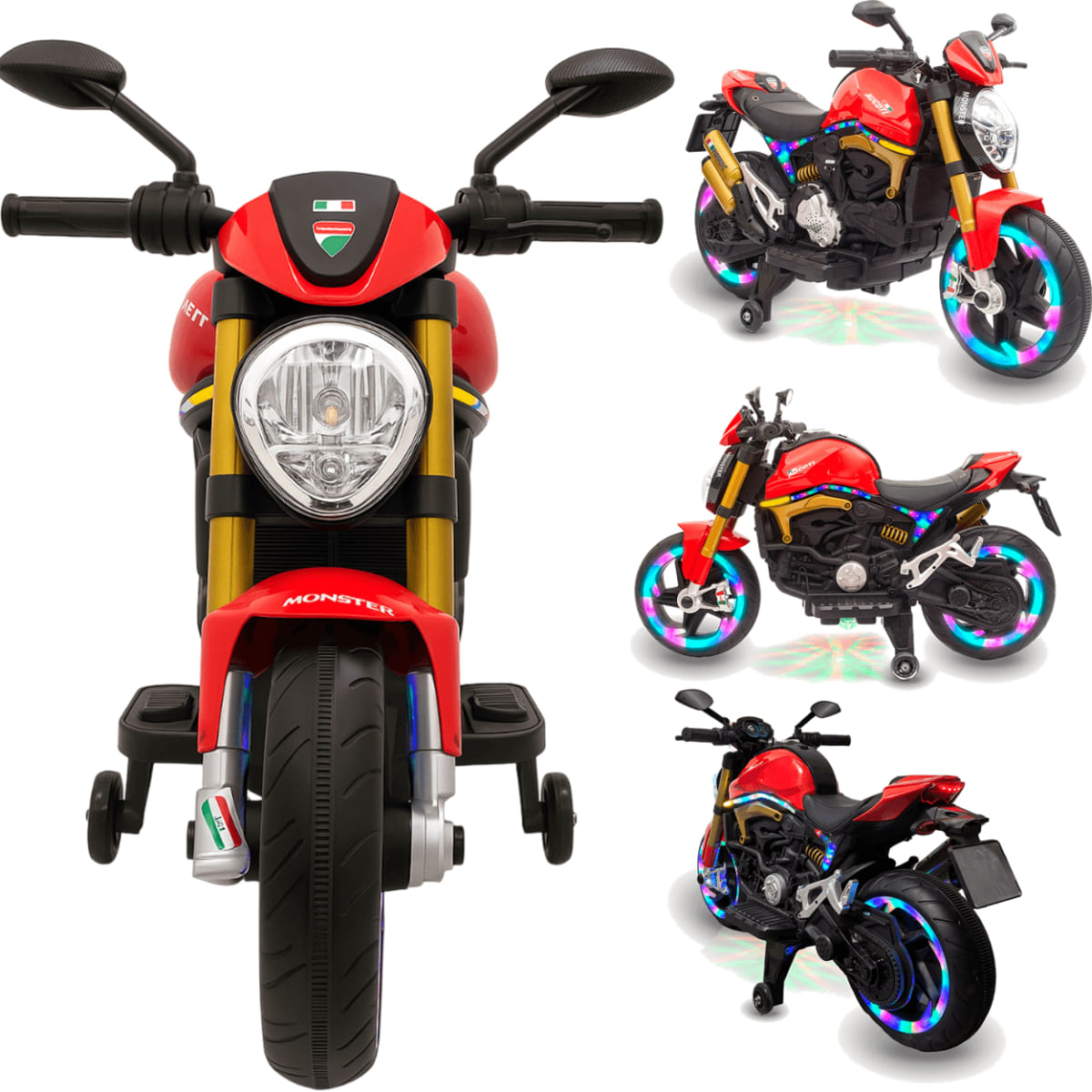 Moto Elétrica Infantil Lightning Rider Bang Toys Vermelha 12V - Ri