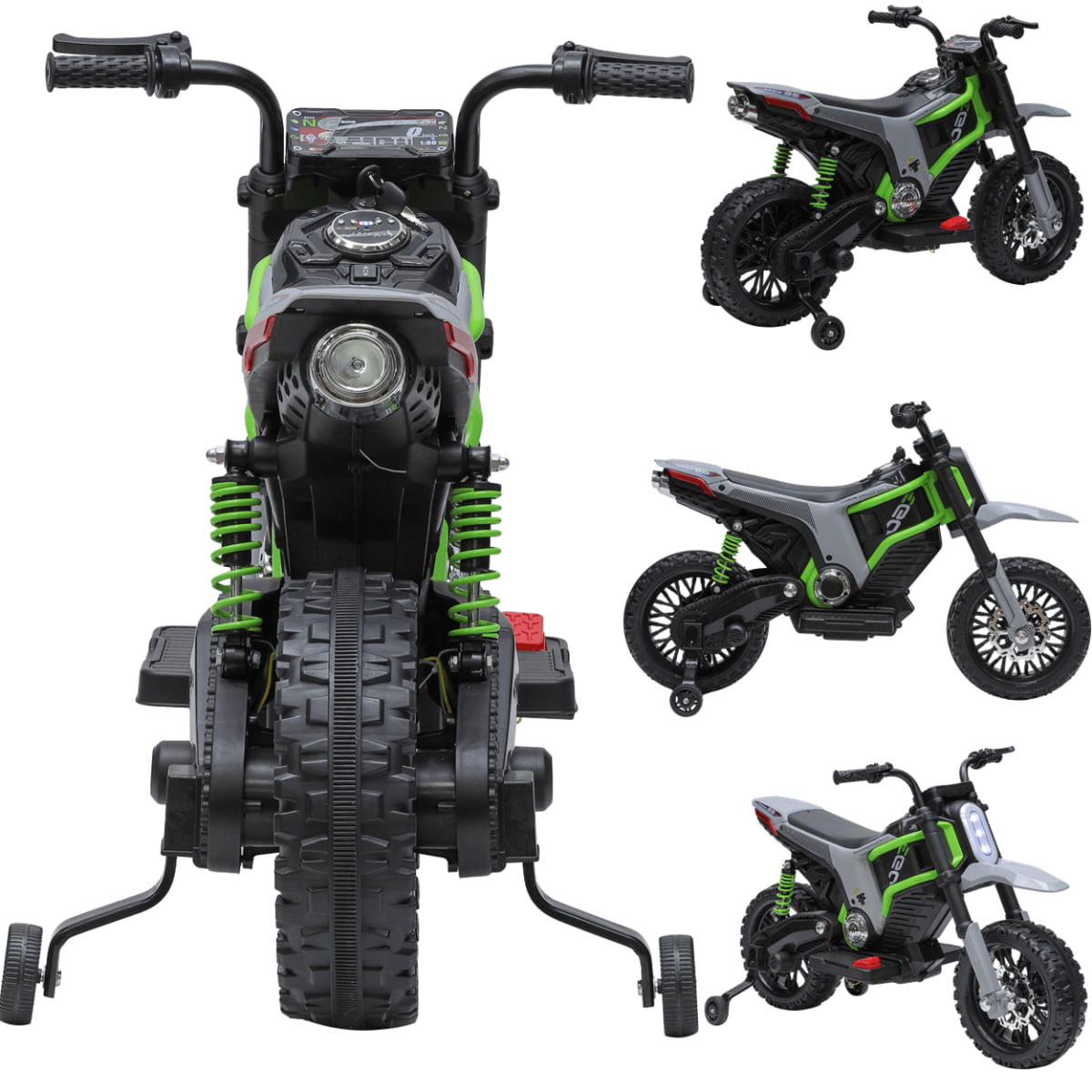 Mini Motocross Elétrica Infantil Zippy Toys ZS Verde12V - Ri Happy
