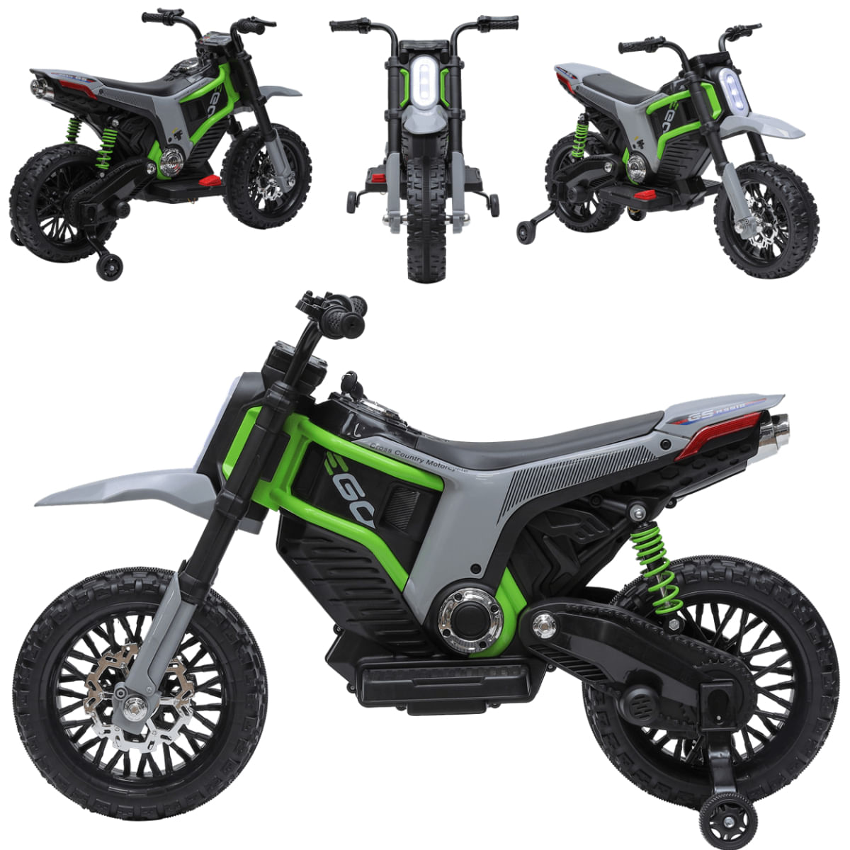 Mini Motocross Elétrica Infantil Zippy Toys ZS Verde12V - Ri Happy