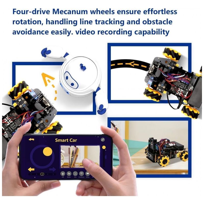 Kit Robótico ACEBOTT STEM com Câmera 3MP, Controle por App e IR
