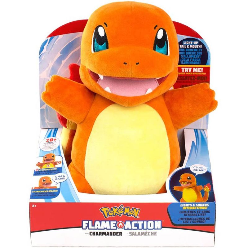 Pelúcia Com Luzes e Sons - 20Cm - Pokémon - Charmander - Sunny