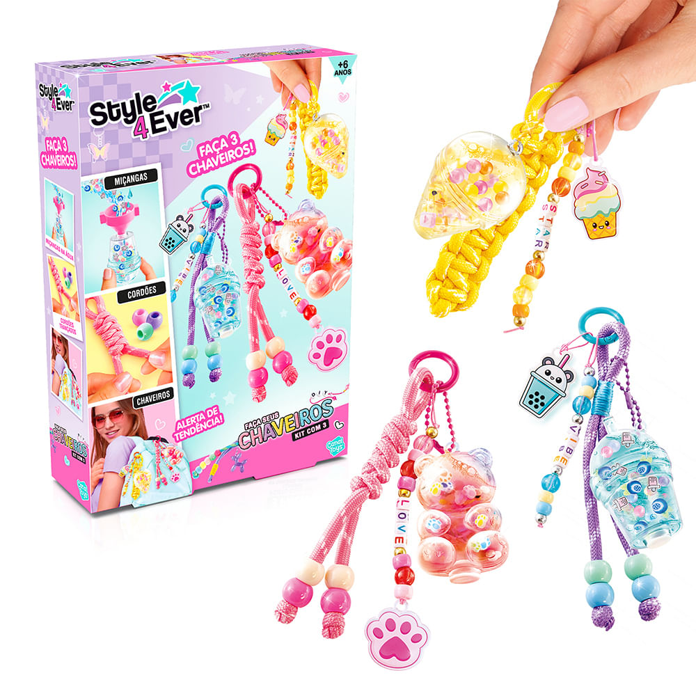 Kit - Style 4 Ever - Faça Seus Chaveiros - Fun - Ri Happy