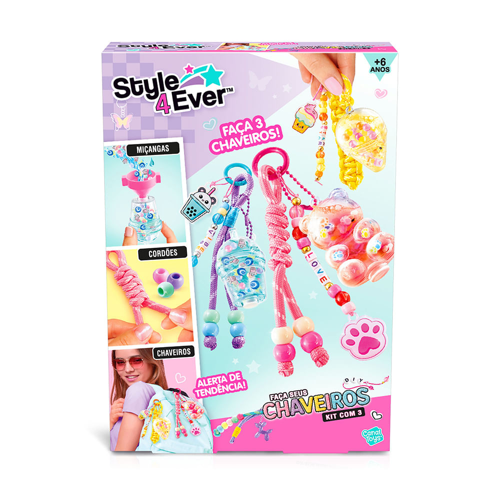 Kit - Style 4 Ever - Faça Seus Chaveiros - Fun - Ri Happy