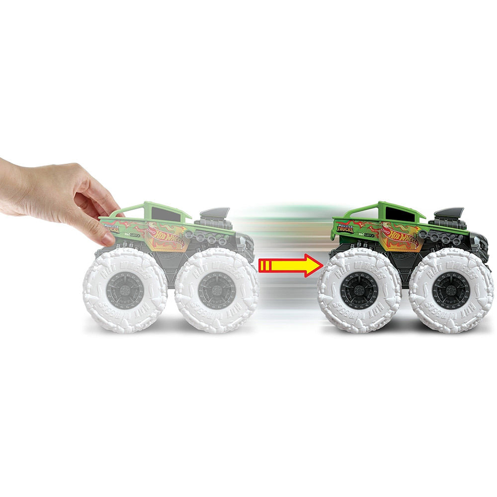 Conjunto Pista E Acessórios - Hot Wheels - Monster Trucks - Desafio Prensa  de Pneus - Mattel