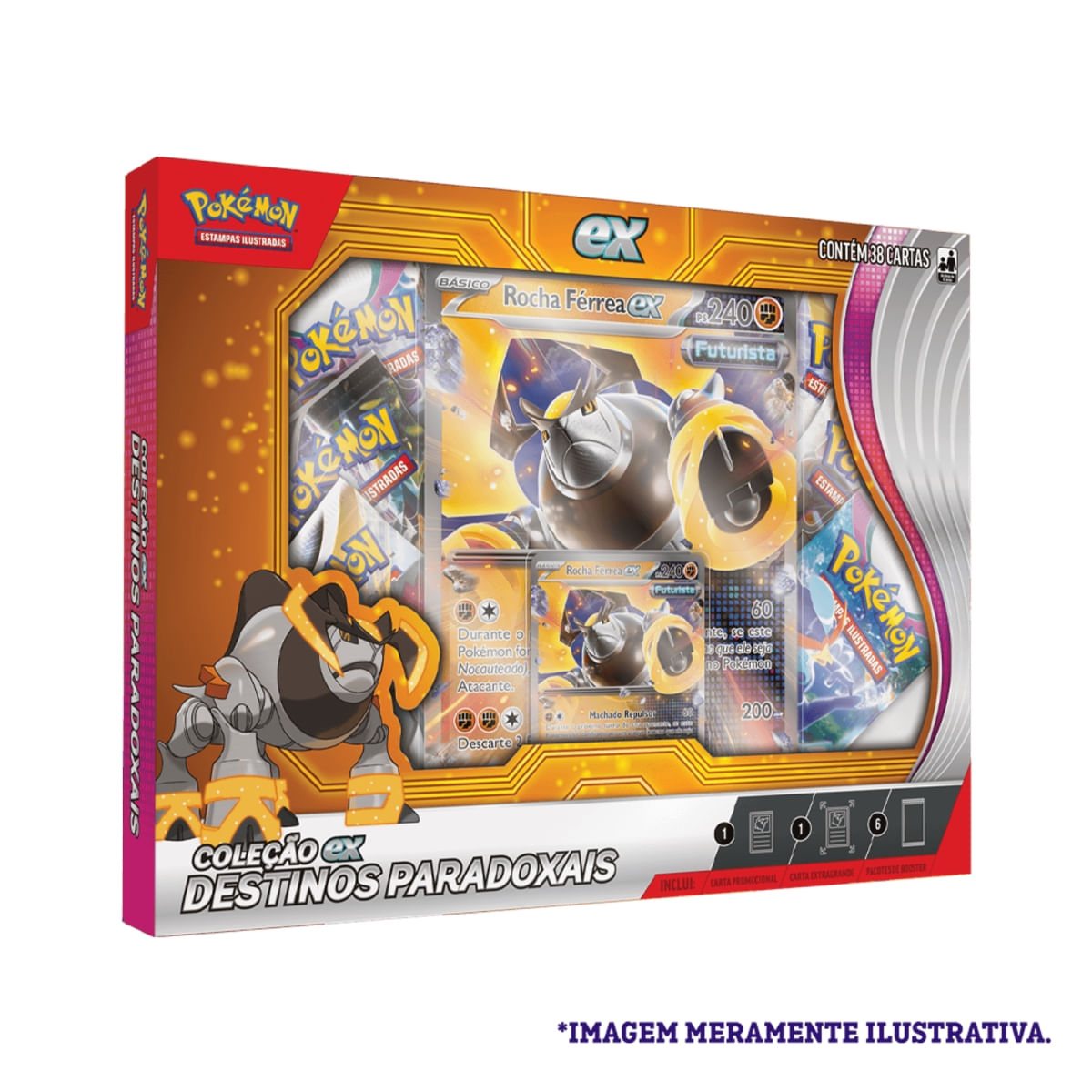 Box Pokémon Destinos Paradoxais Rocha Férrea Ex - Copag - Ri Happy