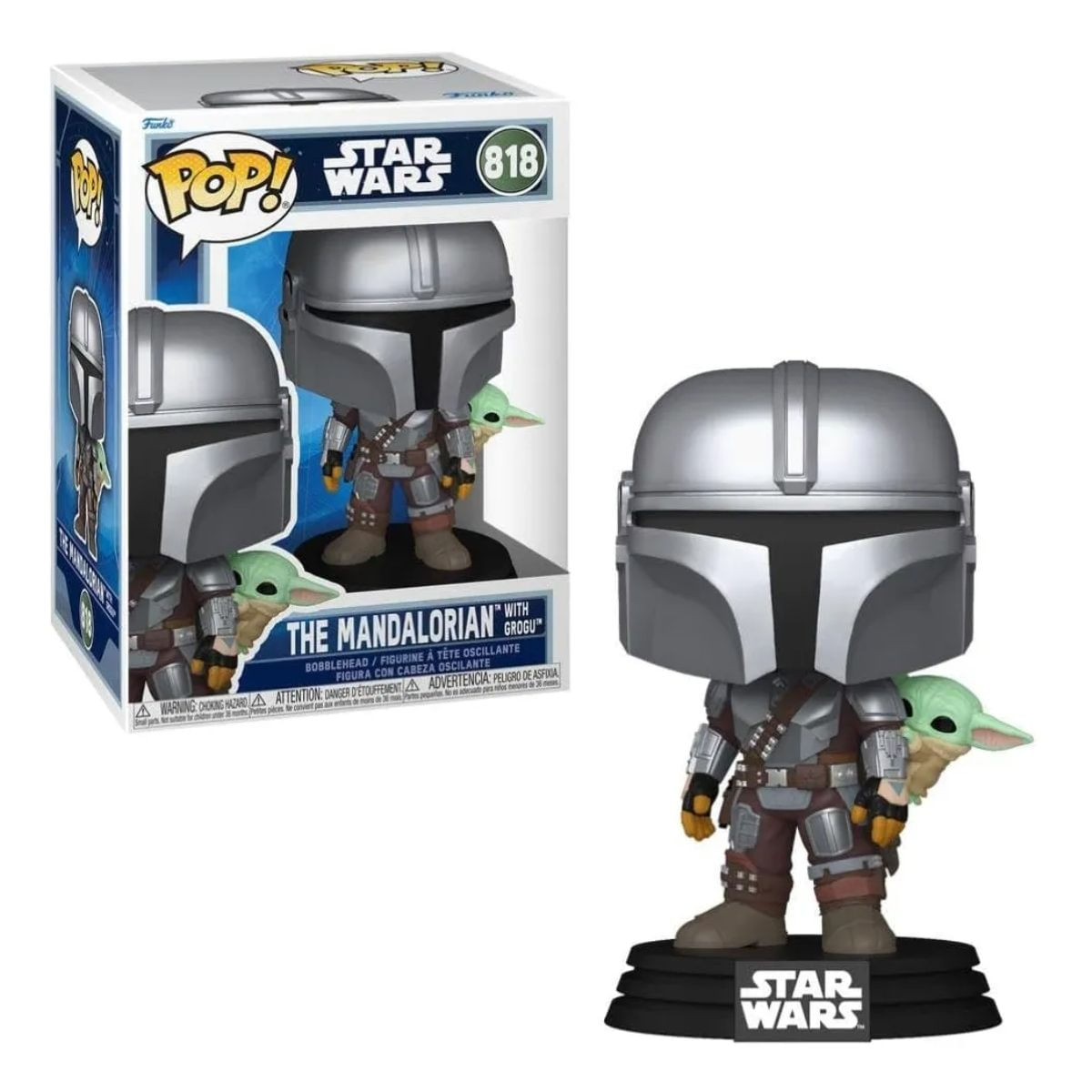 Funko Pop Star Wars The Mandalorian Com Grogu #818 Boneco