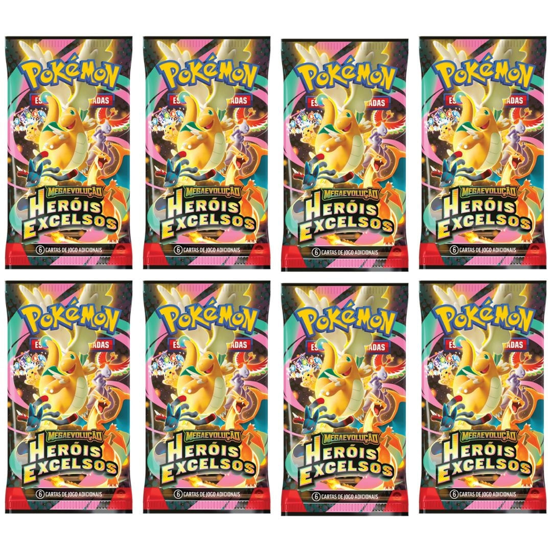 Pokémon TCG Box Mega Feraligatr Ex Herois Excelsos Copag - PBKIDS